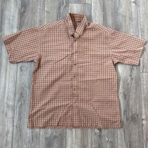 Mens Plaid Button Down‎ Short Sleeve Shirt Casual Summer Top